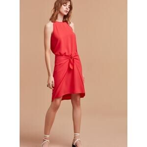Aritzia Elicia Tie Front Dress sz XS Coral Dress